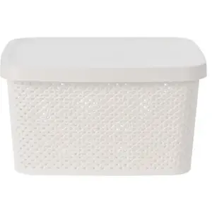Úložný box s víkem Diamond 7 l, černý/bílý obraz