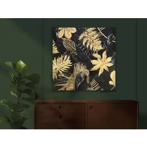 Obraz na plátně Černozlaté listy, 80x80 cm obraz