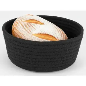 Košík na chléb LifeStyle 22 cm, černá bavlna obraz