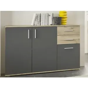 Komoda se 2 zásuvkami Bacalar, dub viking/šedá obraz