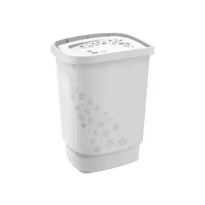 Koš na prádlo Flowers 55 l, bílý obraz