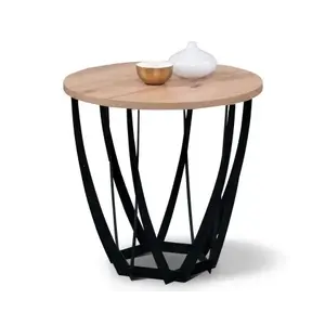 Kulatý odkládací stolek Mella, 50 cm, dub artisan obraz