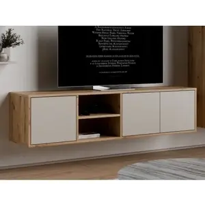 Závěsná TV skříňka Asko Living, 149, 5 cm, béžová kašmír obraz