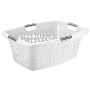 Koš na prádlo Flowers 50 l, bílý obraz