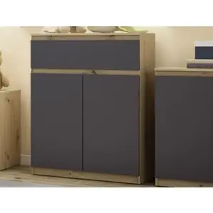 Skříňka se šuplíkem Carlos, dub artisan/grafit, 80 cm obraz