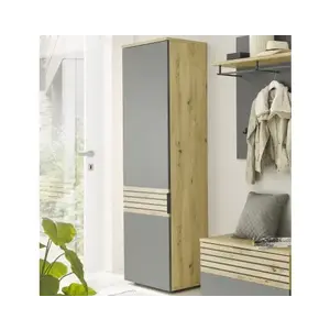 Předsíňová šatní skříň Milan, dub artisan/šedá obraz