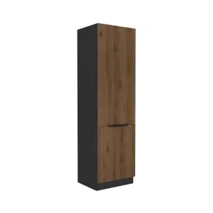 Vysoká kuchyňská skříň Monza, 60 cm, ořech/černá obraz