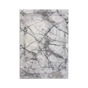 Koberec Itea 80x150 cm, šedo-bílý mramor obraz