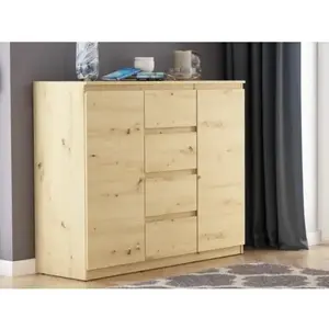 Široká komoda se 4 zásuvkami Carlos, dub artisan, 120 cm obraz