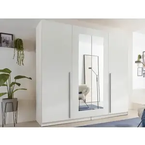 Šatní skříň se zrcadlem Cano, 228 cm, bílá obraz