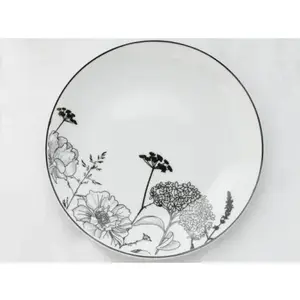 Mělký talíř Luna Black Flower, 27 cm obraz