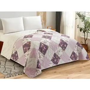 Přehoz postele Patri 220x240 cm, fialový obraz