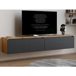 Závěsná TV skříňka Asko Living, 180 cm, dub artisan/antracit obraz