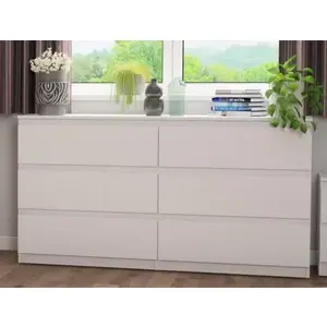 Široká komoda Carlos, bílá, 150 cm obraz