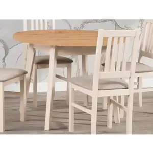 Kulatý jídelní stůl Norveg 100 cm, dub artisan/béžový kašmír obraz