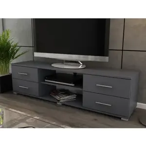 Široký TV stolek Oskar TV, grafitový, šířka 180 cm obraz