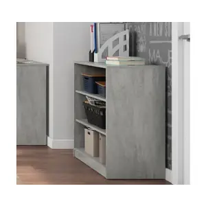 Nízký regál Carlos, šedý beton, šířka 75 cm obraz