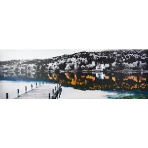 Obraz na plátně Krajina 150x50 cm, černobílá/barevná obraz