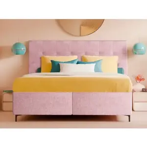 Postel s úložným prostorem Dora 180x200 cm, růžová látka obraz
