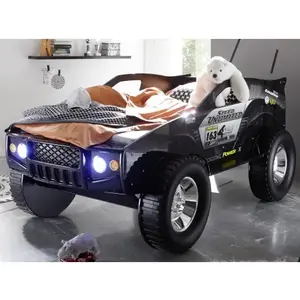 Dětská postel Jeep 90x200 cm, černé závodní auto obraz