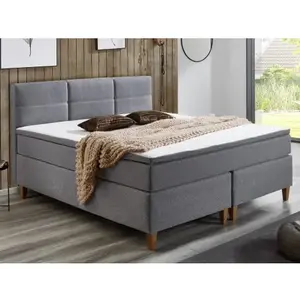 Postel boxspring Ardi 180x200 cm, šedá tkanina obraz