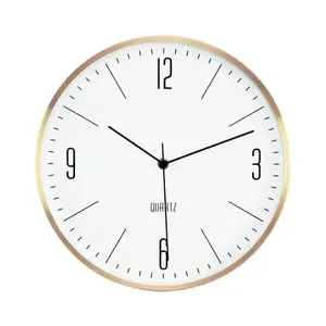 Nástěnné hodiny 30 cm, zlatý kov obraz