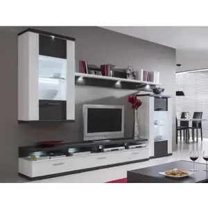 Obývací stěna Caracas kombi 333, grafit/bílý lesk, s osvětlením obraz