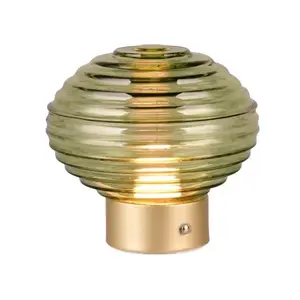 LED stolní lampa nabíjecí Earl 14 cm, zelené sklo obraz