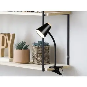 Čtecí lampička se skřipcem LED Pongo, černá obraz