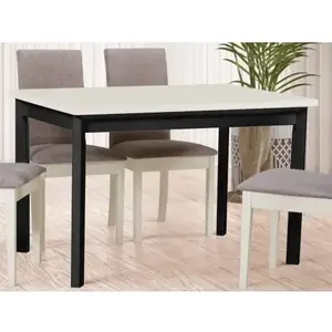 Obdélný jídelní stůl Maxim 120x80 cm, béžový kašmír/černý obraz