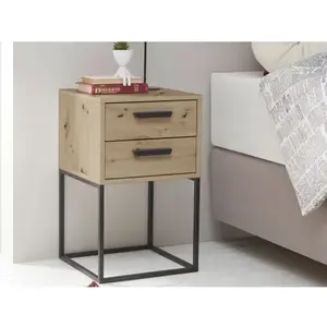 Noční stolek se 2 zásuvkami Suna, dub artisan obraz