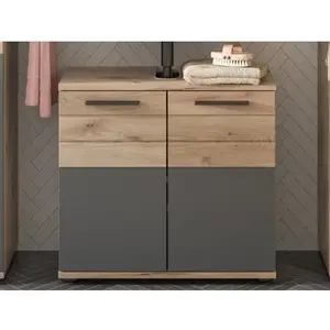 Koupelnová skříňka pod umyvadlo Mason, dub/šedá obraz