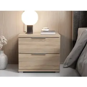 Noční stolek se 2 zásuvkami Smilla, výška 43 cm, dub sonoma obraz
