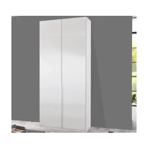 Šatní skříň New York D, 90 cm, bílá/bílý lesk obraz