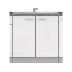 Kuchyňská dřezová skříňka Bianka 80ZL, 80 cm, bílý lesk obraz