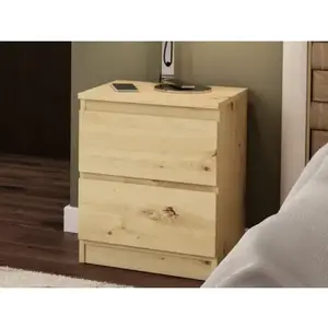 Skříňka/noční stolek Carlos 40 cm, dub artisan, 2 zásuvky obraz