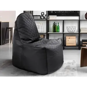 Sedací pytel Gamer Nest, černá látka/černá ekokůže obraz