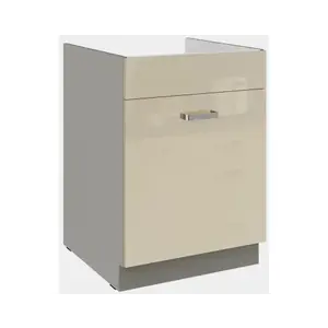 Kuchyňská dřezová skříňka Karmen 60ZL, 60 cm, šedá/krémová obraz