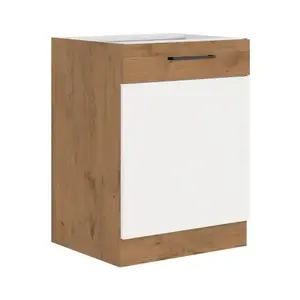 Dolní kuchyňská skříňka Vigo 60D1F, dub lancelot/bílý lesk, šířka 60 cm obraz