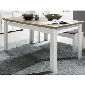 Rozkládací jídelní stůl Jasmin 160x90 cm, bělená pinie/dub obraz