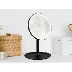 Kosmetické zrcadlo s LED Liara 18x28, 5 cm, černé obraz