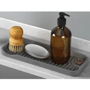Organizér/odkapávač ke dřezu Tidy-Mat 23x9 cm, šedý obraz