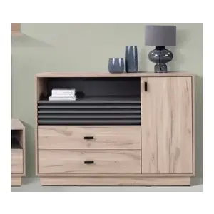Komoda Ancona, 120 cm, dub estana/antracit obraz