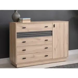 Komoda se šuplíky Ancona, 135 cm, dub estana/antracit obraz