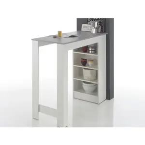 Barový stůl Mojito, bílý/šedý beton obraz