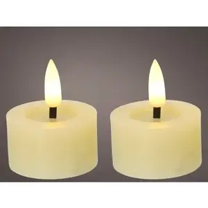LED čajová svíčka (2 ks) Lumineo 4, 4x5, 2 cm, krémová vosková obraz