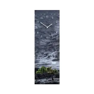 Nástěnné hodiny Osamělý strom, 20x60 cm obraz