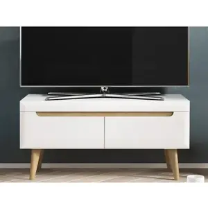 Televizní skříňka Nordi, 107 cm, dub riviera/bílá lesk obraz