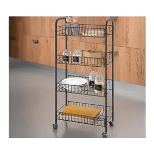 Pojízdný regál Ascona Lava TouchTherm 4, černý mat obraz