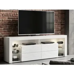 TV stolek Goal, bílý/lamely, s osvětlením obraz